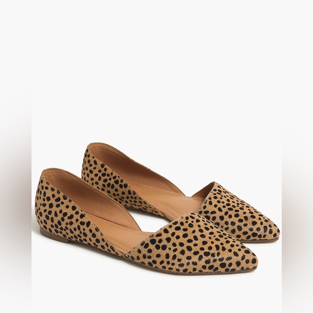 J. Crew  Factory Zoe Leather Leopard Print Calf Hair 5.5 Style F5317